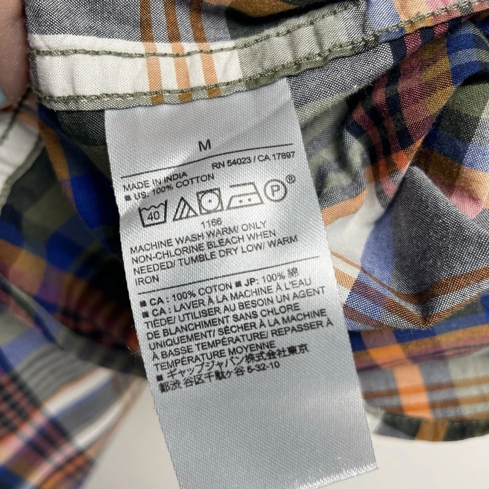 Banana Republic Men's M Multicolor Plaid Shirt Dark Academia Cotton